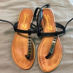 Black and Silver Sandals